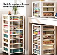 Gabinete de Almacenamiento Rodante con Múltiples Cajones de Alta Demanda para Libros, Archivos, Artículos Diversos, Juguetes, Organizador de Piso para el Hogar, Dormitorio, Sala de Estudio