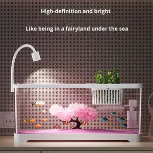 ตู้ปลาพลาสติกตั้งโต๊ะ ซากุระ ภูมิทัศน์เชิงนิเวศ ปลาทอง ปลากัด พร้อมระบบกรอง ออกซิเจน หมุนเวียนน้ำอัตโนมัติ สำหรับใช้ในบ้าน - Product Image 3