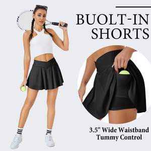 2025 jupe de tennis athlétique plissée pour femmes avec poches short en polyester respirant Logo personnalisé nom de l'équipe OEM - Product Image 6