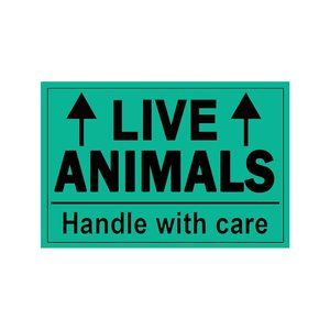 Etiqueta de Envío para Animales Vivos Medianos, 2x3 Pulgadas, Autoadhesiva, Rectangular, Frágil, Manipular con Cuidado, Etiqueta de Embalaje Logístico - Product Image 2