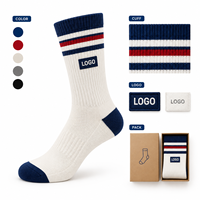 Chaussettes fantaisie en tricot avec motifs artistiques originaux, patchs bleu marine et blancs, cadeau, vente en gros, impression originale résistante à la décoloration, échantillons approuvés, emballage
