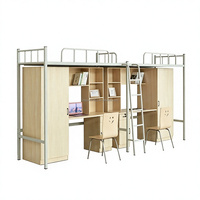Lit superposé en métal Zoshine avec bureau et armoire intégrés pour dortoir universitaire – Vente en gros usine de mobilier scolaire