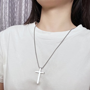 Người Đàn Ông Của Hợp Thời Trang Unisex Thép Không Gỉ Chéo Mặt Dây Chuyền Vòng Cổ Áo Len Mới Chuỗi Phụ Kiện Cho Đảng Trẻ Em - Product Image 6