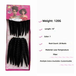 Perruque synthétique Havana Plus Spring Twist Extension à basse température, style hip-hop, fabriquée à <span class=keywords><strong>la</strong></span> machine, best-seller, sans nœuds - Product Image 2