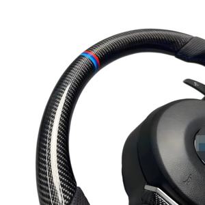 พวงมาลัยหุ้มหนังคาร์บอนไฟเบอร์ปรับแต่งได้สำหรับ BMW 3 5 6ชุด <span class=keywords><strong>F10</strong></span> F15 F31 F21 F46สไตล์สปอร์ต - Product Image 3