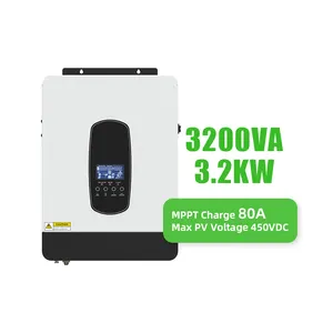 3KW 3.2KW MPPT 80A 24V 3KW PV Input 450VDC 3KVA 3000W Hybrid Solar Inverter 3000W