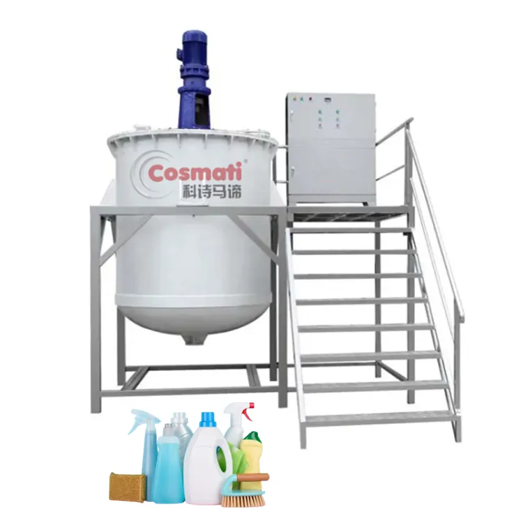 1000L PP Anti-Corrosive Mixing Tank Liquid Chemical Plastic Mixer Polypropylene Bleach Making Mixing Machine