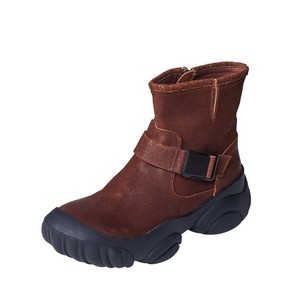 Nouvelles Bottes Rétro Montantes pour Femme en Cuir de Vachette Fait Main, Bout Rond, Imperméables, Antidérapantes, avec Embout en Acier et Plateforme, Idéales pour la Randonnée - Collection Automne Hiver - Product Image 5
