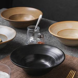 Taza de cerámica gruesa de estilo japonés, cuenco Dim Sum Retro de patas altas, plato poco profundo transparente para ensalada fría, postre transfronterizo - Product Image 3