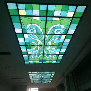 Bloc de verre Tiffany artisanal personnalisé avec cadre en fer, éclairage de plafond de style européen pour la décoration de la maison, de l'hôtel et de la villa - Product Image 5
