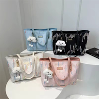 Sac fourre-tout décontracté grande capacité pour femme 2026, sac à bandoulière rayé tendance en polyester pour étudiants et cours