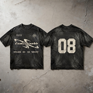 Camiseta <span class=keywords><strong>de</strong></span> Algodón Grueso Vintage con Estampado Gráfico por Sublimación y Logotipo Personalizado, Talla Grande, Estilo Desgastado, Lavado Ácido, para Hombre - Product Image 1