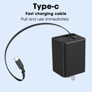<span class=keywords><strong>Chargeur</strong></span> GaN 65W A+C multi-ports avec câble PD rétractable intégré, <span class=keywords><strong>chargeur</strong></span> rapide <span class=keywords><strong>3</strong></span>-en-1 PD65W pour <span class=keywords><strong>iPhone</strong></span>, Samsung, iPad - Product Image 1
