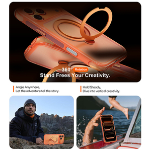 Étui de téléphone portable antichoc à protection intégrale 360° avec béquille magnétique rotative en métal pour 17/18 - Product Image 6
