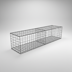 Gabbione in ferro zincato Helicoil 3mm, 2m x 0.5m x 0.5m, con rete saldata a maglia quadrata 50x50mm, per piegatura e taglio, recinzione gabbione - Product Image 1