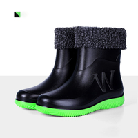 Bottes de Pluie de Travail Homme en PVC à Semelle Épaisse pour Cuisine, Chaussures Imperméables Montantes en Caoutchouc, Chaudes, Vente en Gros