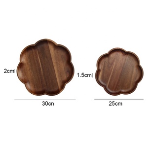 Luxury Premium <strong>Wood</strong> Charger <strong>Plate</strong> Flower Shape Wooden Dishes <strong>Plate</strong> Round <strong>Wood</strong> <strong>Plate</strong> - Product Image 2