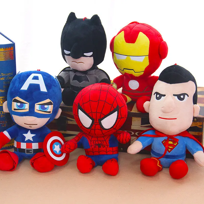 Dc and Movie Doll Iron Plush Stuffed Toys Hero Spiderman America Captain Bat Man Man Children Gifts Carton Unisex Marvel CN ZHE