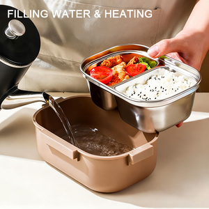 Lancheira Térmica Personalizada para Micro-ondas, Caixa de Almoço Escolar para Crianças, Portátil, Isolada Térmica, Metal em Aço Inoxidável 304 - Product Image 5