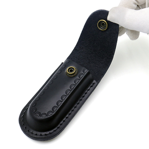 Handgemaakte Aangepaste Outdoor Opvouwbare Mes Hoes Tas Top Lederen Schede Met Clip Gemaakt Van Polymeer En Nylon - Product Image 4