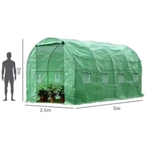 Grow tent tunnel green house 5x2.5x2m galvanized steel pipe structure