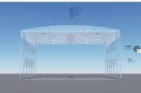 Auvent de garage 4 saisons imperméable à dépliage rapide avec structure en acier et revêtement en PVC blanc pour le stockage extérieur de 2 voitures