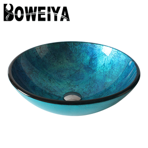 Blue Color <strong>Round</strong> Hotel Washroom Countertop Vanity Bathroom Wash <strong>Basin</strong> - Product Image 2