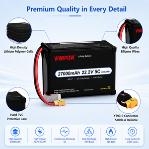 Baterai Drone Lithium 27000mAh 3.7V 5C Isi Ulang untuk Perangkat Elektronik UAV FPV - Densitas Energi Tinggi 285Wh/kg Daya Tinggi - Product Image 5