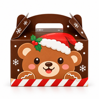 Boîte cadeau de Noël personnalisée de luxe avec poignée imprimée en couleur, en forme de maison, pour emballage direct usine
