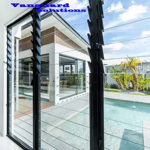 AS2047 Australia Aluminum glass louver window shutter folding screen