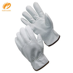 Guantes de Trabajo de Piel de Cabra de Grado Premium, Blancos Naturales, Duraderos, Suaves y Económicos para <span class=keywords><strong>Conductor</strong></span> de Camión - Product Image 1