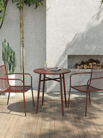 Table de balcon moderne minimaliste en fer forgé, résistante aux intempéries et au soleil, multifonctionnelle pour les salons de thé