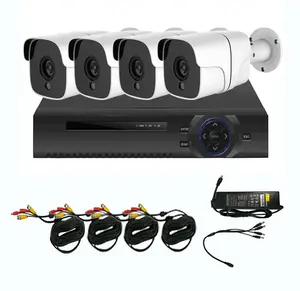 좋은 품질 AHD 4 채널 1080 마력 cctv 카메라 키트 비바람에 cctv 키트 4 카메라