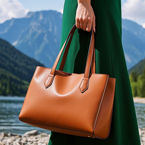 Borsa Tote a spalla larga marrone comoda comoda e lussuosa su misura pannolino in pelle borsa Tote premaman per la mamma - Product Image 3