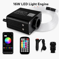 Moteur d'éclairage LED RVBW 16W à fibre optique, télécommande RF, contrôle DMX, source lumineuse silencieuse pour plafond de voiture, ciel étoilé, éclairage domestique à fibre optique