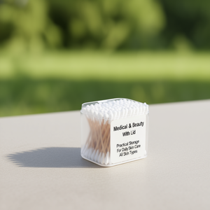 Estuche para hisopos de algodón con tapa, almacenamiento práctico para el cuidado diario de la piel, para todo tipo de piel - Product Image 3