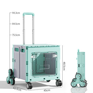 عربة تخزين للاستخدام المنزلي والخارجي، صناديق وأوعية تخزين، للتسوق والتسويق والتخييم، حاوية قابلة للطي، 4 أو 8 عجلات، أبيض وأخضر - Product Image 6