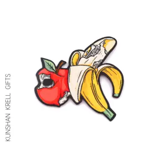 Kunshan Krell Fashion cool dark black banana apple embroidery patch