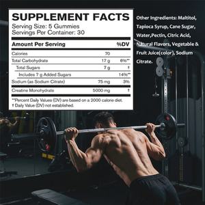 OEM ODM Hot-selling <b>Creatine</b> <b>Monohydrate</b> Gummies-for Muscle Growth, Strength, Endurance &Recovery,Health Supplement,Vegan,NO-GMO - Product Image 2