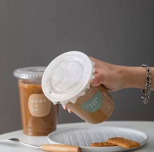 92mm Flat Lids (1000pcs/box) Disposable <b>Plastic</b> Flat Lids for Cold <b>Drinking</b> <b>Cup</b> - Product Image 4