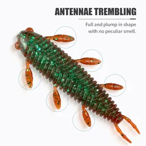 LUSHAZER 10 unids/bolsa señuelo de plástico suave hundimiento 45mm 55mm Isca Artificial PVC <span class=keywords><strong>insecto</strong></span> criatura cebo de pesca <span class=keywords><strong>gusano</strong></span> agua dulce para lubina - Product Image 4