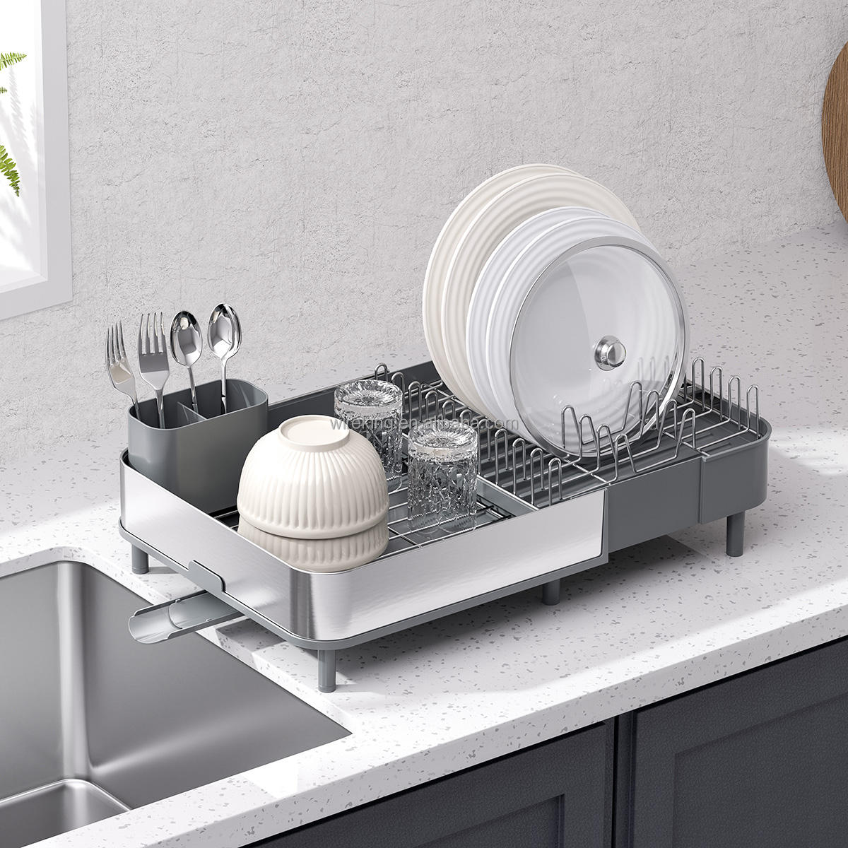 Dish Rack Stainless Steel Kitchen Storage Rack Over Sink Dish