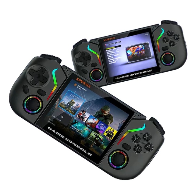 X95 Pro WiFi Handheld Game Console 3.5 IPS OCA 640x480 Android 9.0 20000 Games 20 Emulators WiFi RGB Dual Joystick 3000mAh