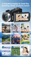 Kamera Vlog Profesional WiFi 80MP UHD 4K dengan Layar Sentuh IPS 3.0-Inci, Penglihatan Malam IR, dan Perekam Video Digital