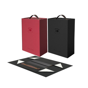 Lujosa caja de regalo de cartón magnético personalizada para botellas de vino tinto champán Embalaje de gama alta Laminación mate en relieve - Product Image 4