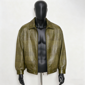 <span class=keywords><strong>Giacca</strong></span> da <span class=keywords><strong>Uomo</strong></span> di Alta Qualità OEM con Logo Personalizzato, Invernale Rossa in PU e Vera Pelle di Agnello, Stile Biker Vintage Reversibile con <span class=keywords><strong>Paillettes</strong></span> Spesse - Product Image 2