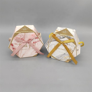 Hexagonal <b>gift</b> <b>box</b> <b>gift</b> <b>box</b> with rope handle portable favor <b>box</b> marble print <b>gift</b> <b>box</b> - Product Image 4