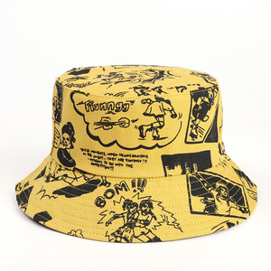 Nouveau Chapeau Bob Unisexe de Style Américain avec Imprimé Personnage de <span class=keywords><strong>Bande</strong></span> <span class=keywords><strong>Dessinée</strong></span>, Double Usage, Large Bord, Protection Solaire, pour l'Extérieur - Product Image 6