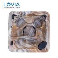 Bain à remous de luxe de qualité supérieure pour l'extérieur, spa de massage Balboa Lovia, jacuzzi extérieur pour 6 personnes avec un fauteuil inclinable, jacuzzi hydromassant
