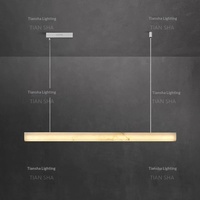 Lampe de table linéaire LED en marbre naturel et acier inoxydable, sur mesure, directement de l'usine, double usage, pour salle à manger et lustre